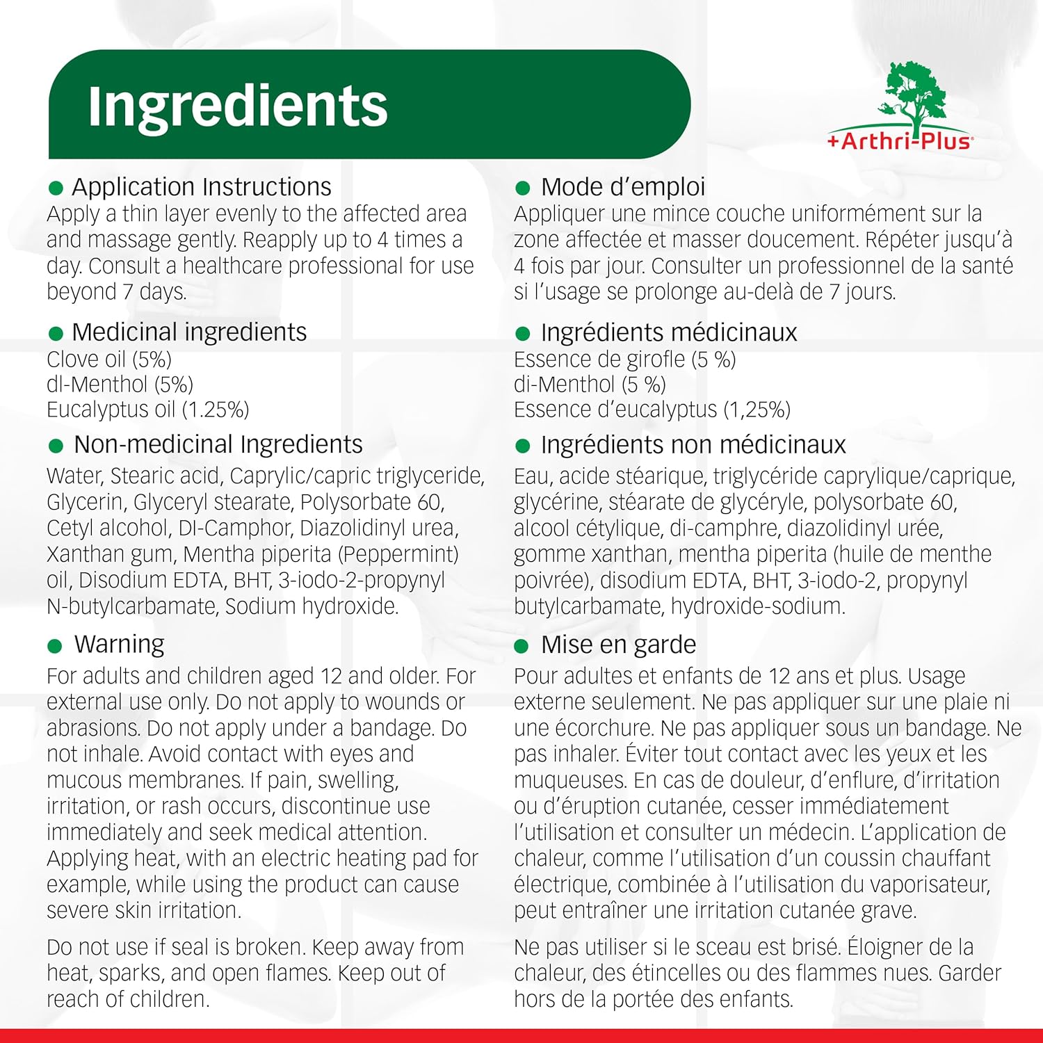 Crème analgésique extra-forte naturelle Arthri-Plus, 100 g