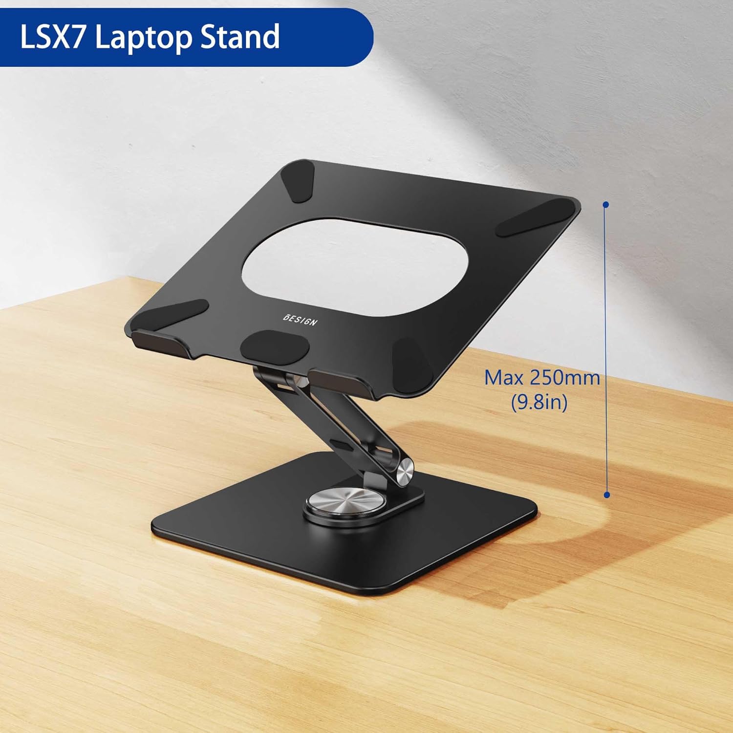 BESIGN LSX7 Laptop Stand with 360° Rotating Base, Ergonomic Adjustable Notebook Stand, Riser Holder Computer Stand Compatible with Air, Pro, Dell, HP, Lenovo More 10-15.6" Laptops,