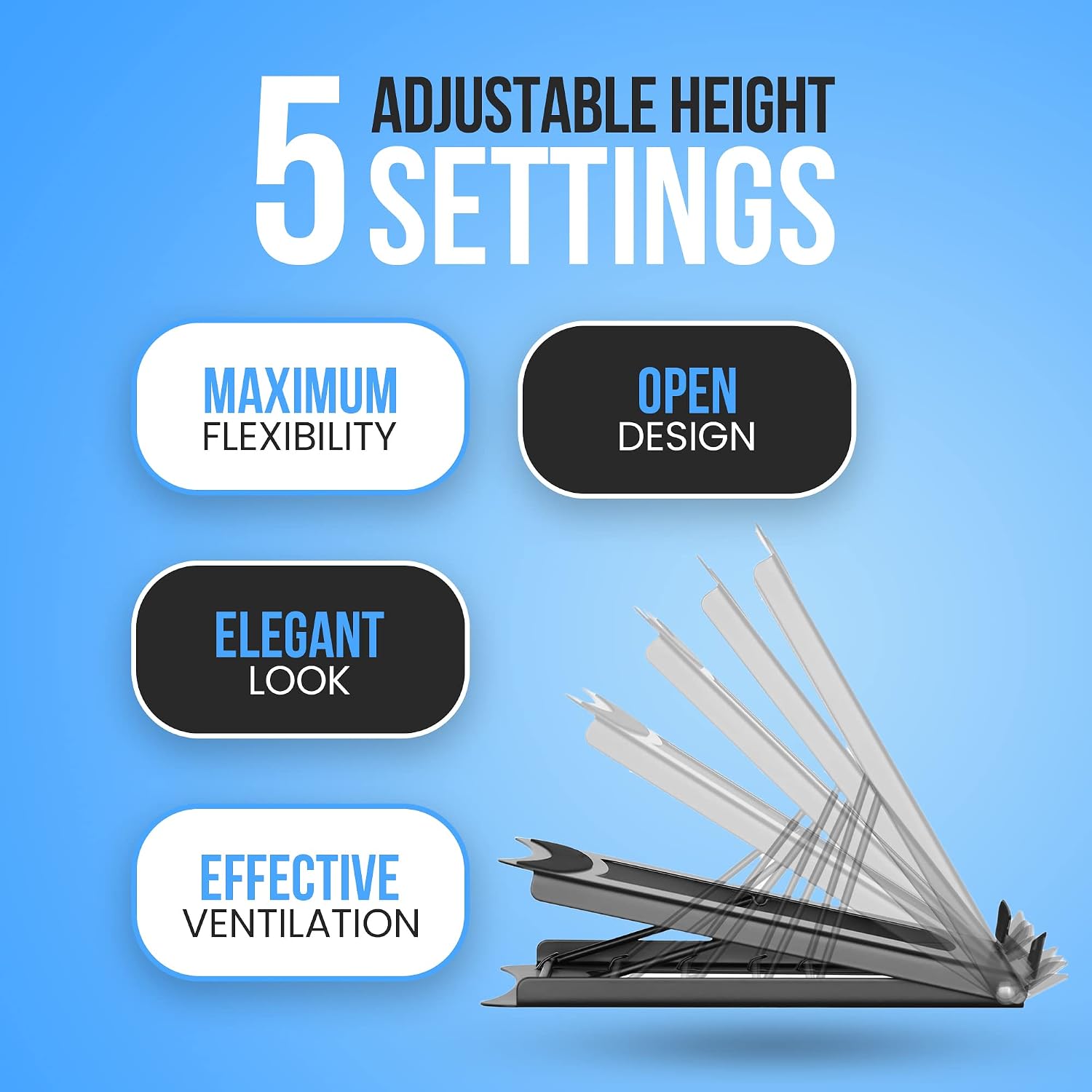 10" - 15" Laptop Portable Stand - Folding Collapsible Laptop Stand Raiser Travel Adjustible Foldable Notebook Stand Compatible with Lenovo-MacBook Air-Pro-Dell-HP for 10 11 12 13 1