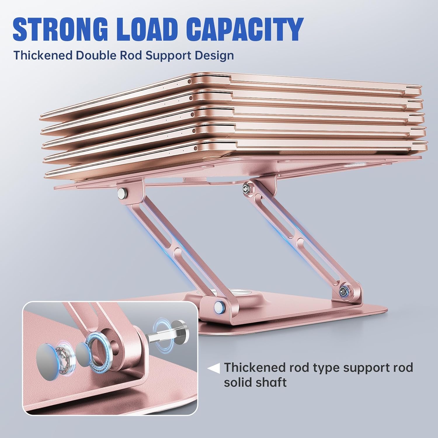 Laptop Stand for Desk, Adjustable Computer Stand with 360° Rotating Base, Ergonomic Laptop Riser for Collaborative Work, Foldable & Portable Laptop Stand, fits for All 10-16" Lapto