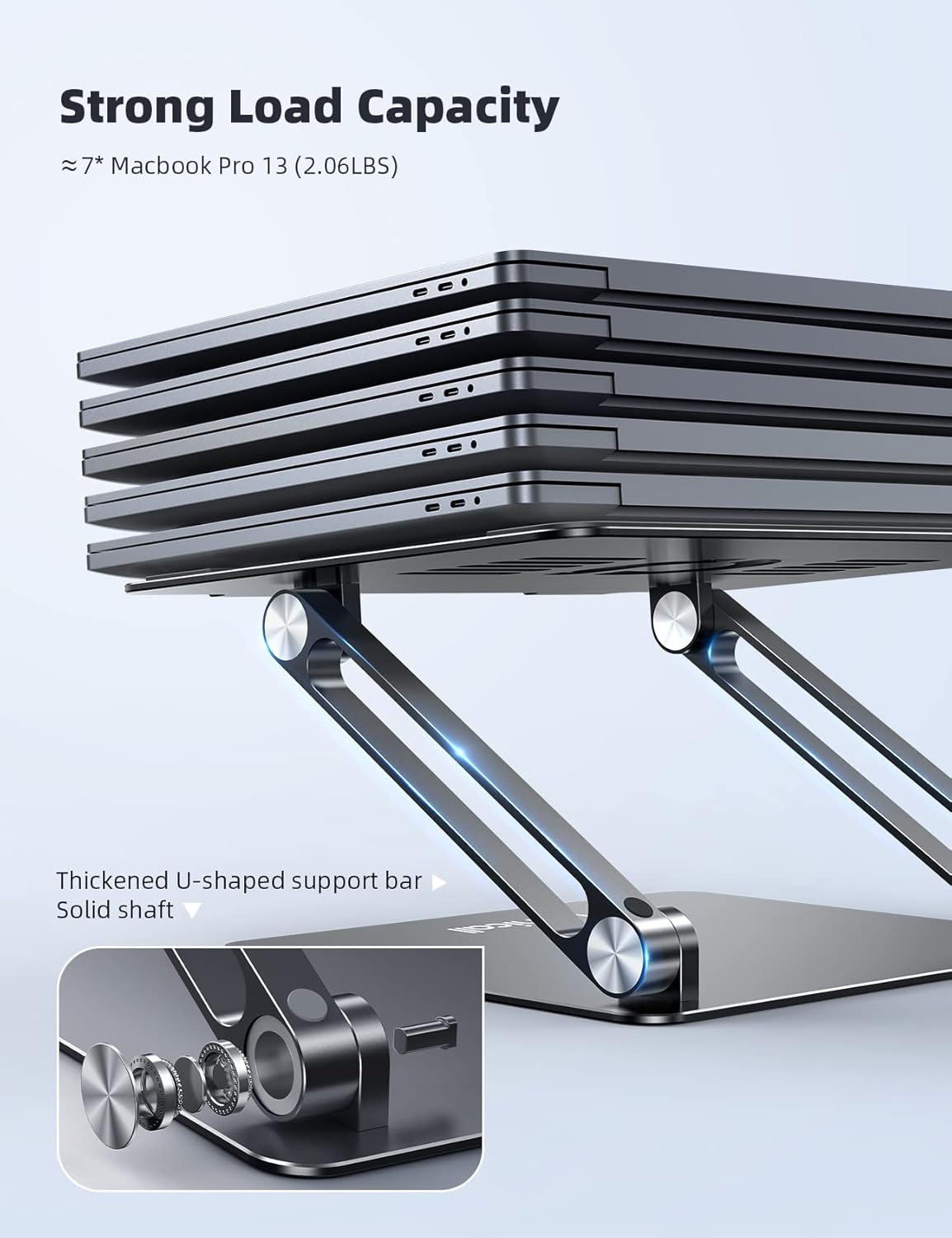 Lamicall Adjustable Laptop Stand, Portable Laptop Riser, Aluminum Laptop Stand for Desk Foldable, Ergonomic Computer Notebook Stand Holder for MacBook Air Pro, More 10-17.3" laptop