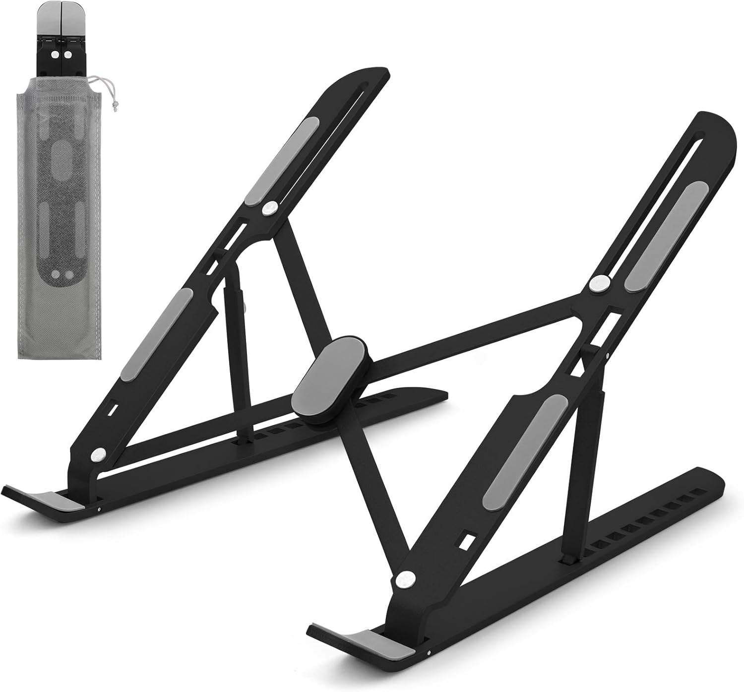 Laptop Stand for Desk, Ergonomic Computer Stand Laptop Holder 10 Angle Adjustable, Portable Laptop Stand Laptop Riser Compatible with All Laptops Efficient Cooling