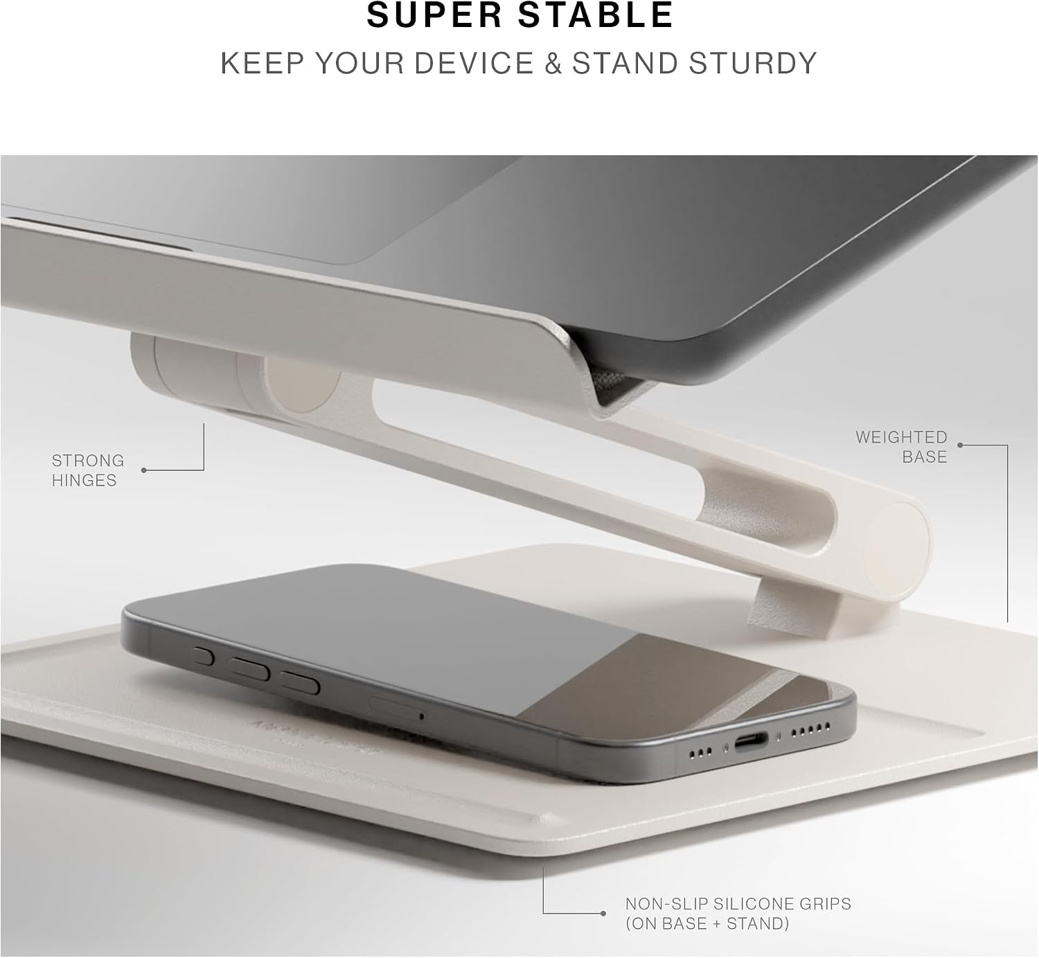 Native Union Desk Laptop Stand – Height Adjustable Ergonomic Computer Stand – Compatible with MacBook Air/Pro, iPad, Dell, HP, Lenovo, Microsoft Surface & Laptops & Tablets Up to 5