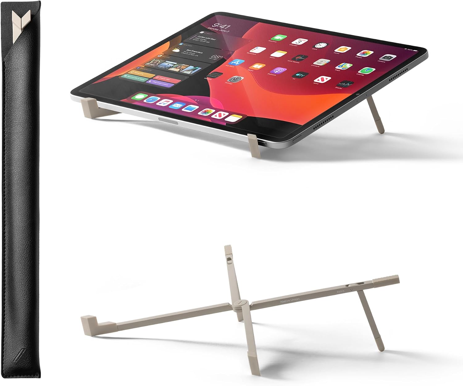 =Native Union Fold Laptop Stand – Ultra-Slim Foldable & Portable Laptop Stand – Ergonomic & Optimized Viewing Angle – for 13 to 16 Inch MacBooks & Laptops, 10 to 16 Inch iPads & Ta