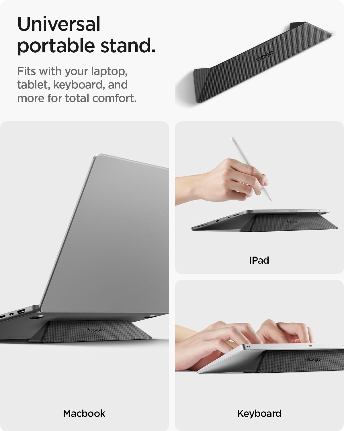 Spigen Slim Fold Portable Laptop Stand Keyboard Riser Foldable Ergonomic Angle Lift Anti-Slip Compatible with MacBook Neo, MacBook Air, MacBook Pro 11"-16" and iPad/Air/Pro and Mor